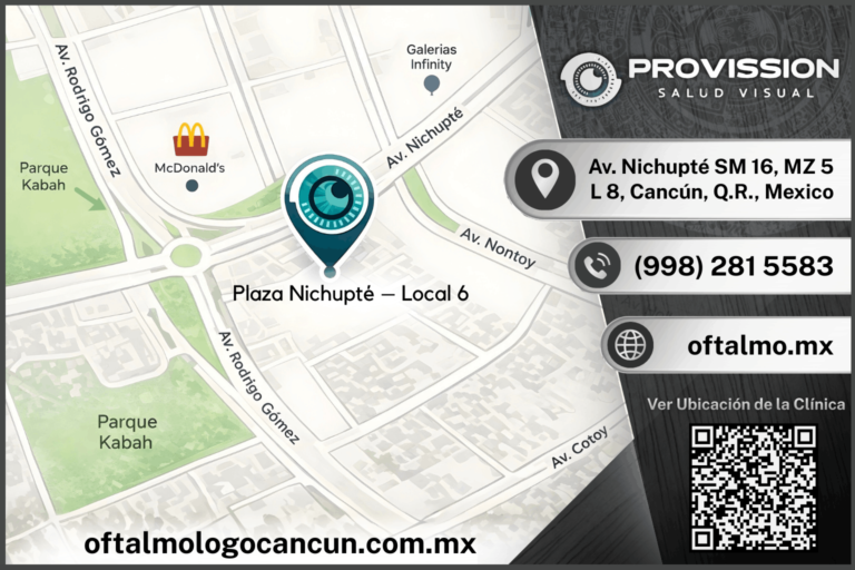 Mapa para llegar a PROVISSIÓN Clínica Oftalmológica en Plaza Nichupté Cancún